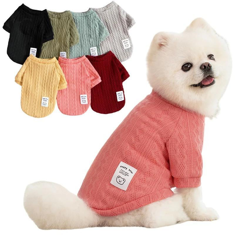 Bear Pattern Knitted Dog Sweater, 1 Count Warm Puppy Clothes for Small Dogs Cats, Pet Clothing for Chihuahua, French Bulldog, Pug