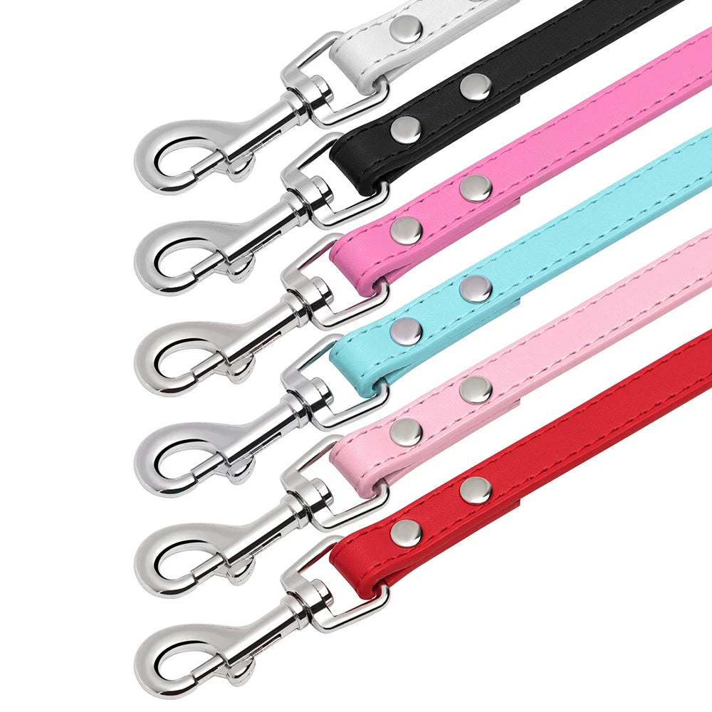 120cm PU Leather Dog Leash Soft 4ft Leather Dog Leash Pet Walking Training Leads Durable for Small Medium Dogs Pitbull Chihuahua