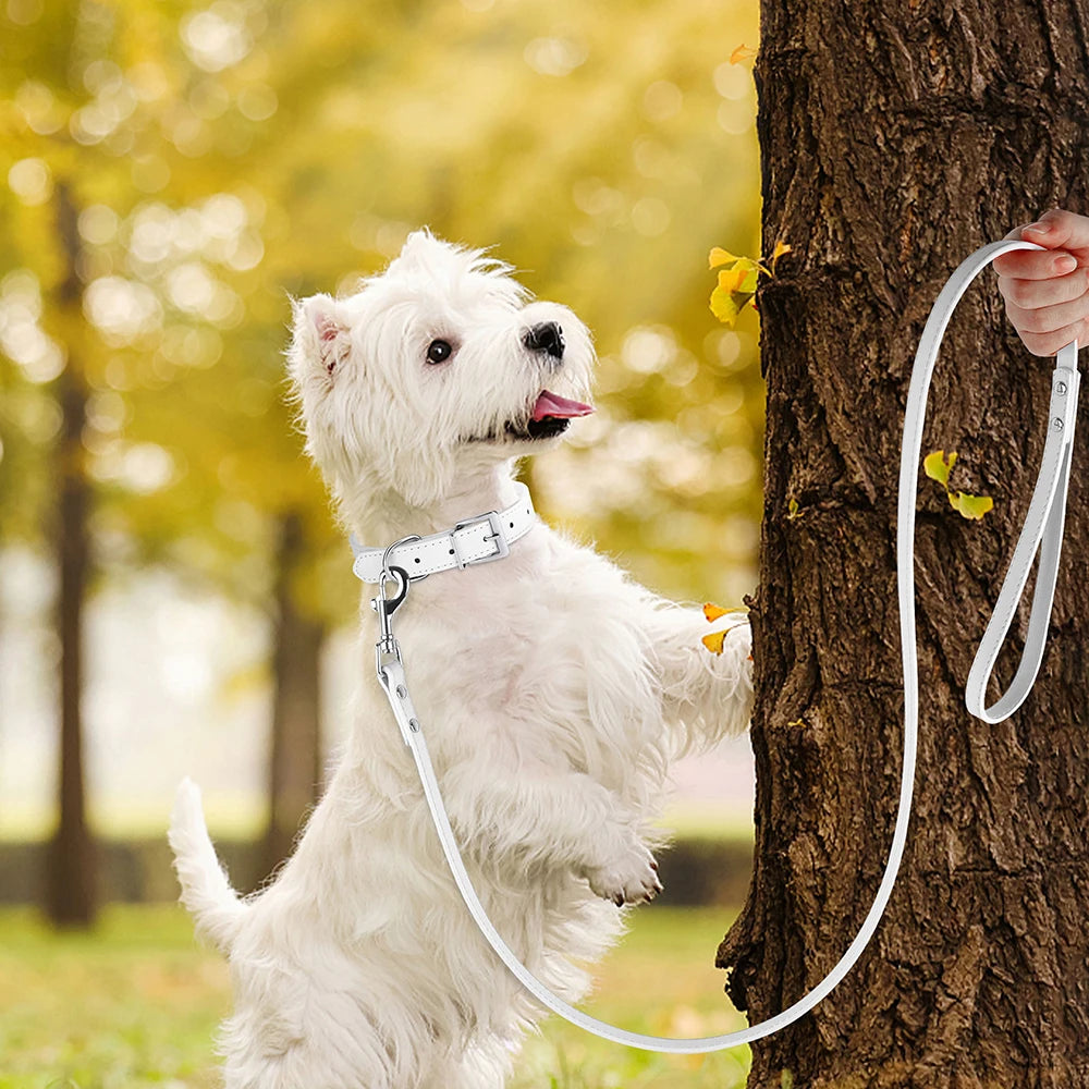 120cm PU Leather Dog Leash Soft 4ft Leather Dog Leash Pet Walking Training Leads Durable for Small Medium Dogs Pitbull Chihuahua