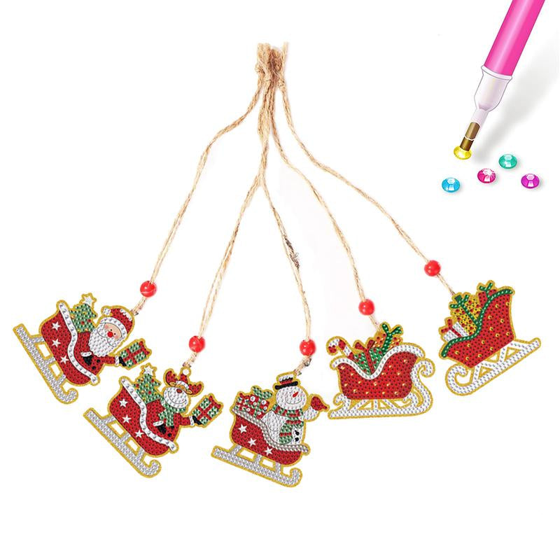 5Pcs Diamond Painting Decoration Handmade for Children Christmas Gift