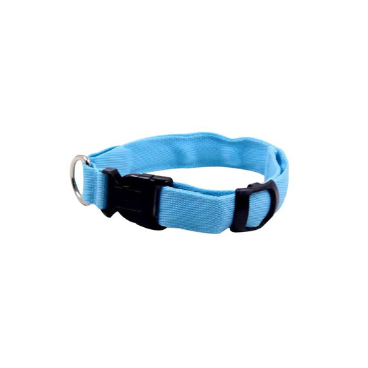 Glow Guard Pet Safety Collar - LED Lights with USB Rechargeable and Nylon Material, for All Dogs & Cats Lightup Collar